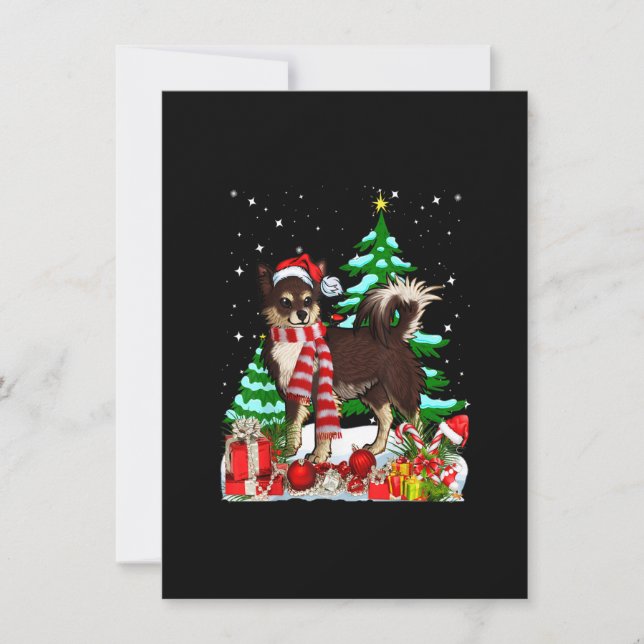 Invitación Funny Chihuahua Dog Christmas Xmas Cute (Anverso)