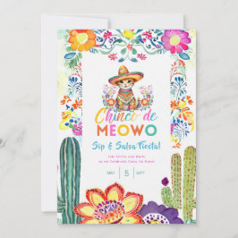 Invitación Funny Cinco De Mayo Sip y Salsa Cat FIESTA