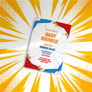 Invitación Funny Comic Book Baby Shower