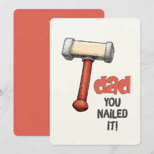 Invitación ¡Funny Comic Hammer Design para papá, lo clavaste!