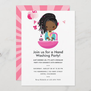 Invitación Funny Covid-19 Corona Virus Chica temático Cumplea