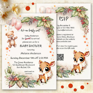 Invitación Funny Cute Navidades llevan Baby Shower
