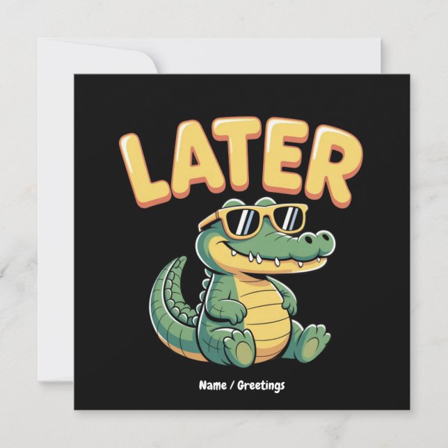 Invitación Funny Después Gator Hilarious Alligator Pun Design (Anverso)