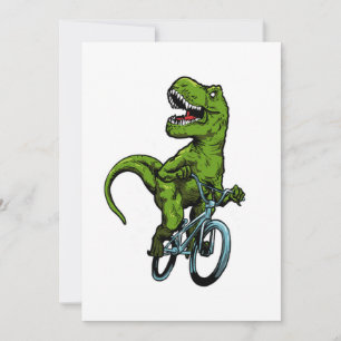 Invitación Funny Dinosaur Bicycle TRex BMX Biker