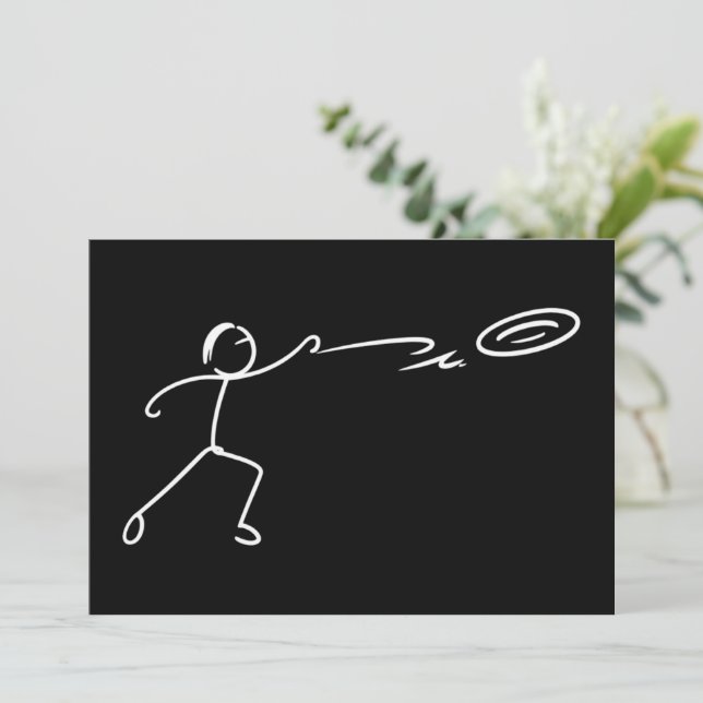 Invitación Funny Disc Golf Art Stickman Disc Golf Lover (Anverso de pie)