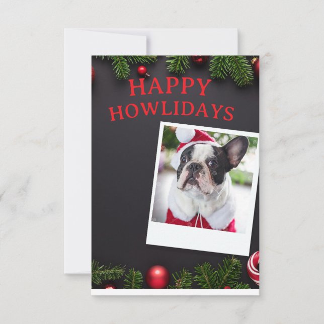 Invitación Funny Dog Happy Howlidays Christmas Card (Anverso)