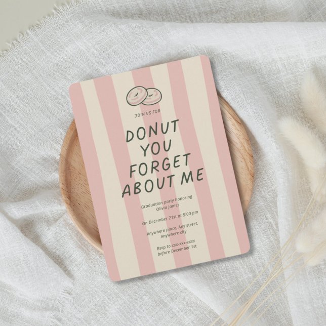 Invitación Funny, Donut you forget about me graduation party  (Subido por el creador)