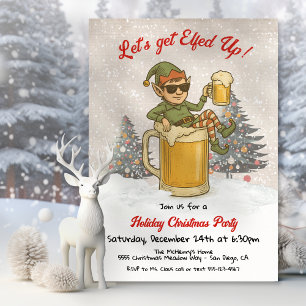 Invitación Funny Elfed Up Beer Holiday Navidades Fiesta