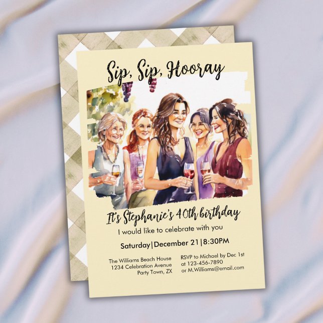 Invitación Funny Fall Wine Tasting Woman's 40th Birthday (Subido por el creador)
