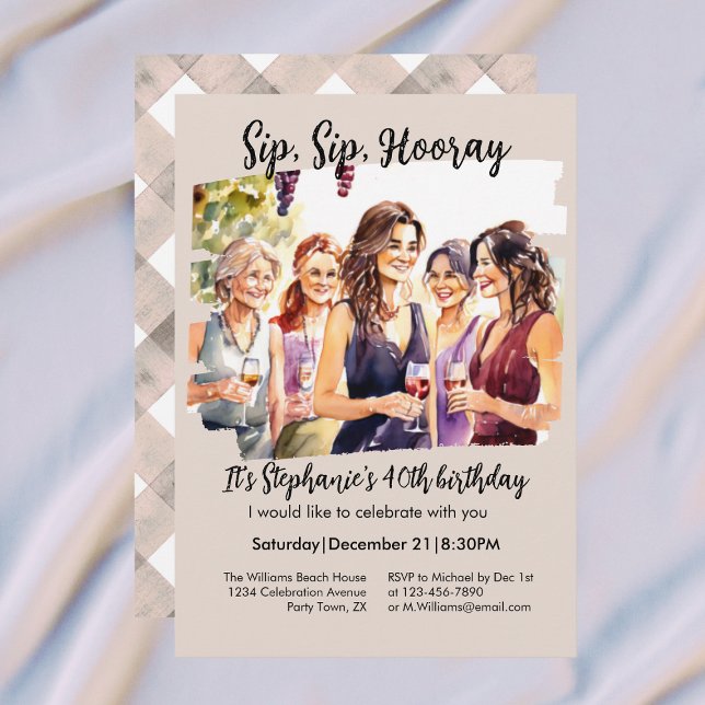 Invitación Funny Fall Wine Tasting Woman's 40th Birthday Invi (Subido por el creador)