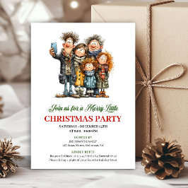 Invitación Funny Family Modern Holiday Party Invitation
