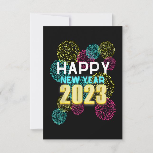 Invitación Funny Feliz Año Nuevo 2023 Año Nuevo Fiesta Coun (Anverso)