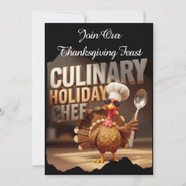 Invitación Funny fiesta culinaria de Acción de Gracias en Tur