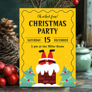 Invitación Funny Fiesta de Navidades de Santa Chimney