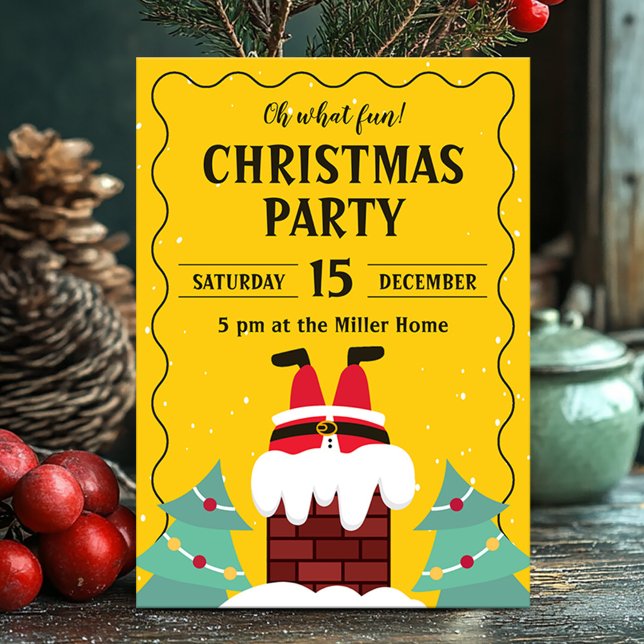 Invitación Funny Fiesta de Navidades de Santa Chimney (Subido por el creador)