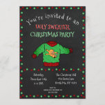 Invitación Funny Fiesta de Navidades de suéter feo Chalkboard<br><div class="desc">¡Inviten a amigos,  familia e invitados a su fiesta de suéter navidad!  Celebra los buenos tiempos y haz recuerdos con el suéter más feo que puedas encontrar para los navidades.  ¡Personalizado con los detalles de su fiesta!</div>