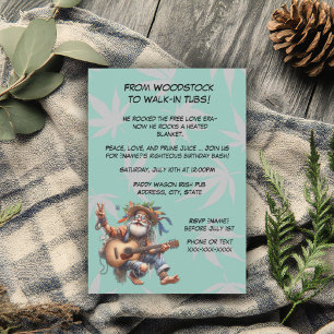Invitación Funny Fiesta Hippie Birthday-Groovy Old Man