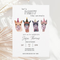 Funny fiesta moderna de Llama para el cumpleaños d