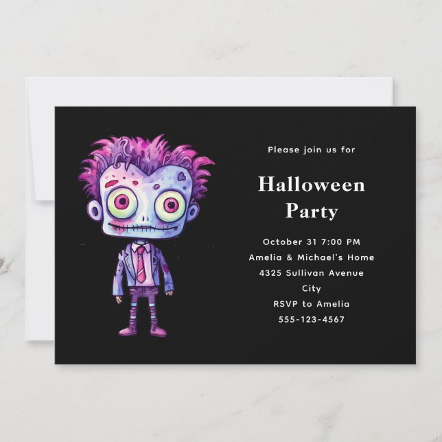 Invitación Funny Frankenstein Monster Halloween Fun (Anverso)
