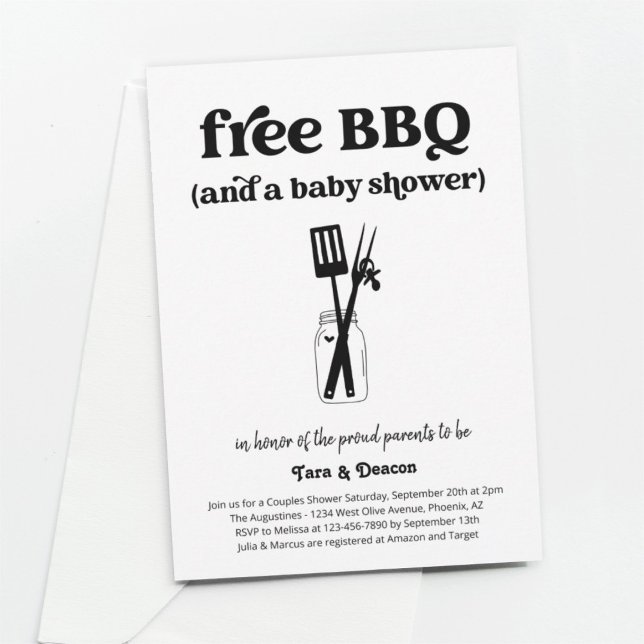 Invitación Funny Free BBQ Couples Baby Shower (Subido por el creador)