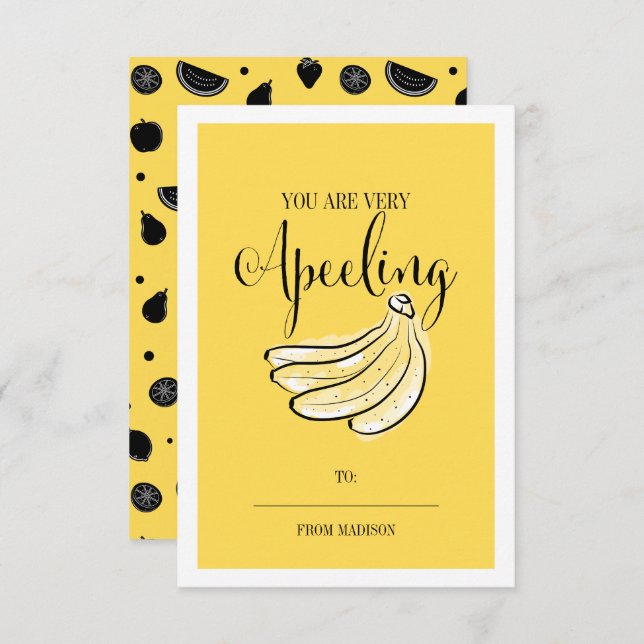 Invitación Funny Fruit Pun Banana Classroom Card (Anverso / Reverso)