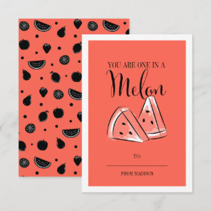 Invitación Funny Fruit Pun Melon Classroom Card