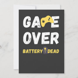 Invitación Funny Game Over Battery Dead Art
