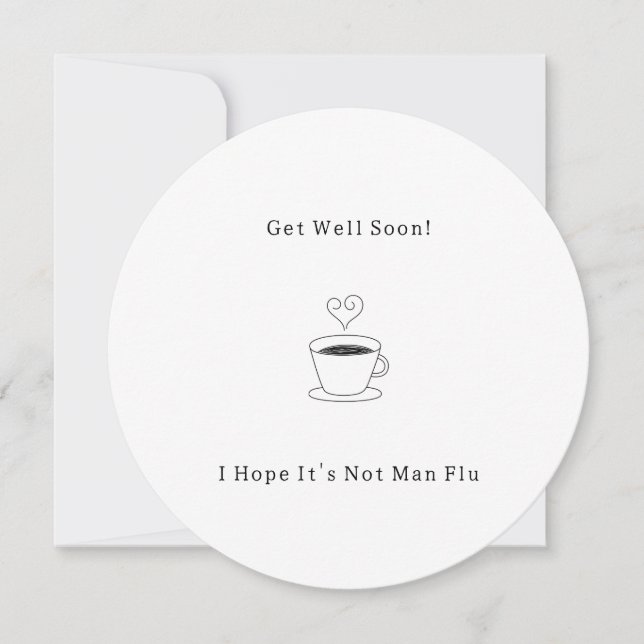 Invitación Funny Get Well Soon Man Flu Card (Anverso)