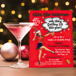 Invitación Funny Getting Lit Cookies and Cocktails Party<br><div class="desc">This Christmas the tree isn't the only thing getting lit this year! Funny invitation with a women holding a cocktail and a gingerbread man cookie wearing a crazy christmas hat with fun retro fonts. Great for a cookie exchange swap or Cocktail Christmas Hollday party.</div>