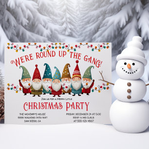 Invitación Funny Gnomes Navidades de vacaciones Fiesta