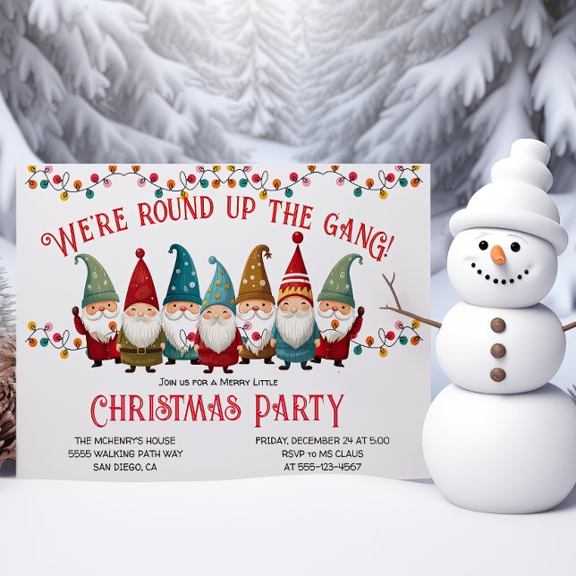 Invitación Funny Gnomes Navidades de vacaciones Fiesta (Subido por el creador)