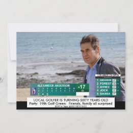 Invitación Funny Golf News  ️・40º 50º cumpleaños masculino