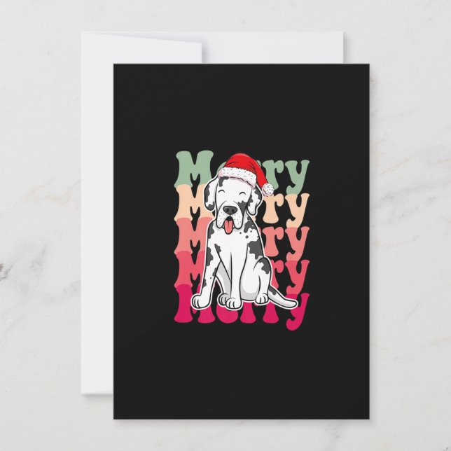 Invitación Funny Gran Navidad de Perro Danés coincidiendo con (Anverso)