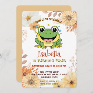 Invitación Funny Green Frog Animal Wildlife personalizado Bir