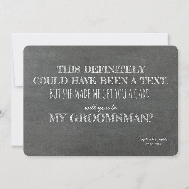 Invitación Funny GROOMSMAN (Anverso)