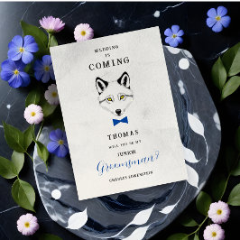 Invitación Funny Groomsman Blue Bow Tie Wedding Proposal 