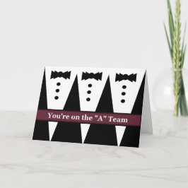 Invitación FUNNY Groomsman invita con tres tuxes
