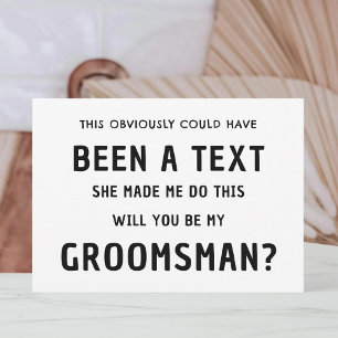 Invitación Funny Groomsmen Propuesta Card   Propuesta del Mej