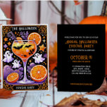 INVITACIÓN FUNNY HALLOWEEN BATES FANTASMA DE VIDRIO DE COCKTA<br><div class="desc">Invite a sus huéspedes a una noche de boos y brebajes con esta divertida y elegante invitación a la fiesta de cócteles de Halloween. Con un divertido ilustracion de una copa de cóctel rodeado de bates descarados y adorables fantasmas, este diseño combina el humor de Halloween con un toque de...</div>