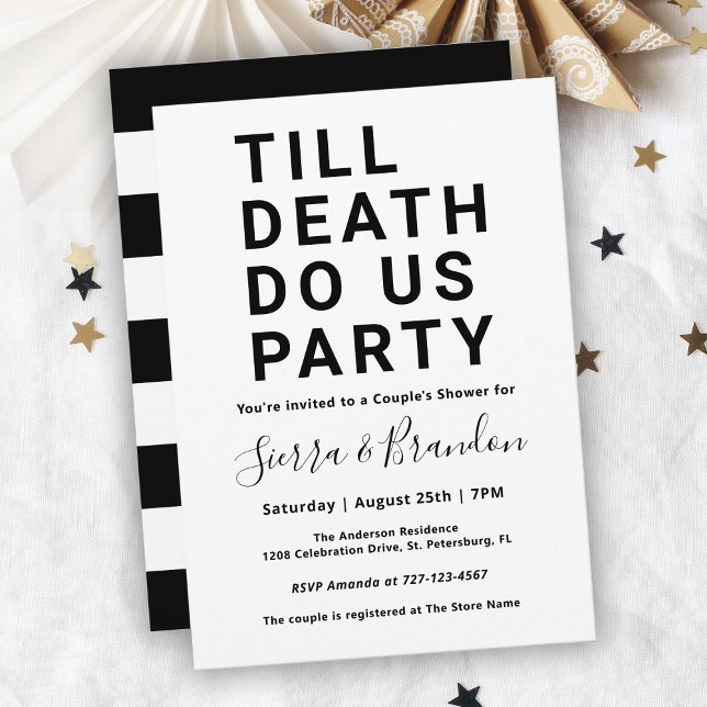 Invitación Funny hasta la muerte ¿la ducha de la pareja de Fi (Subido por el creador)