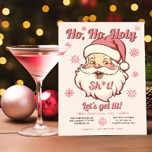 Funny Ho Ho Get Lit Retro Santa Navidades Fiesta