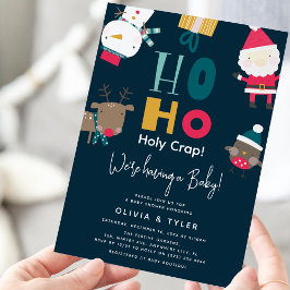 Invitación Funny 'Ho Holy Crap' Navidades de Baby Shower