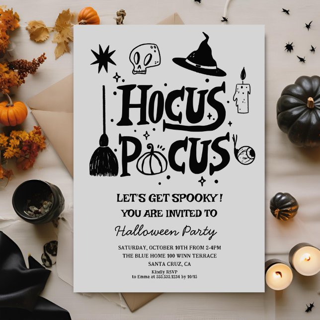 Invitación Funny Hocus Pocus Witch Halloween Fiesta de disfra (Subido por el creador)