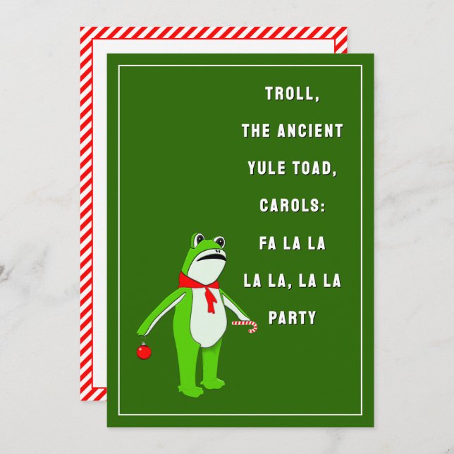 Invitación Funny Holiday Party (Anverso / Reverso)