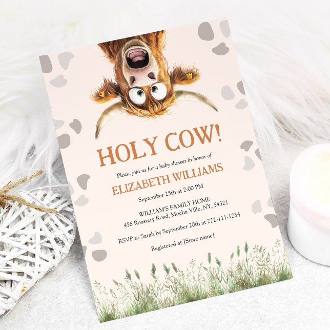 Invitación Funny Holy Cow Baby Shower (Subido por el creador)