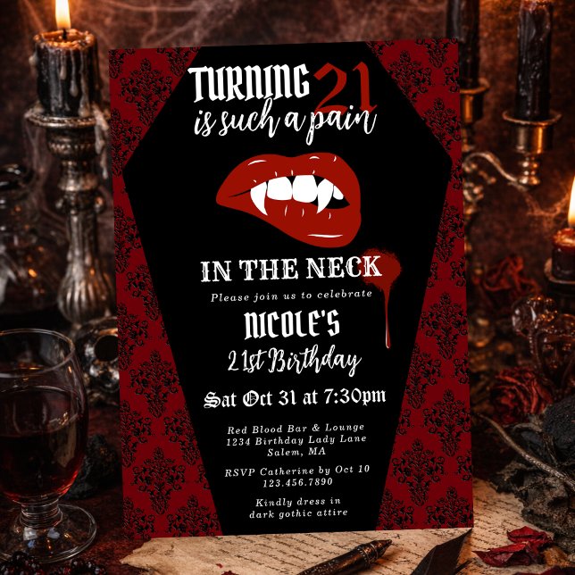 Invitación Funny Horror Gothic Vampire Any Age Birthday Party (Subido por el creador)