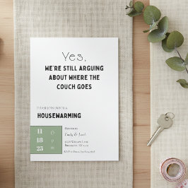 Invitación Funny Housewarming Invitation • Couch Quote Design
