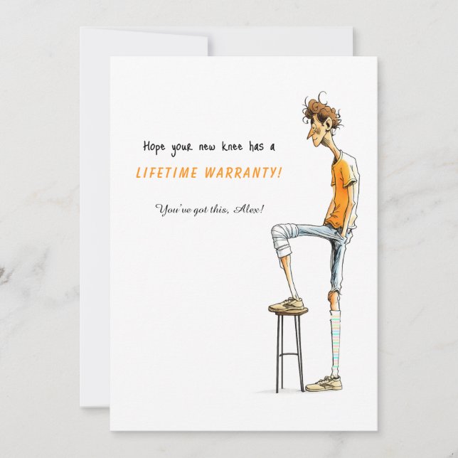 Invitación Funny Knee Surgery Get Well Card – Rock This Joint (Anverso)