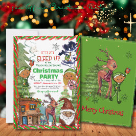 Invitación Funny Let's Get Elfed Up Christmas Party