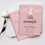Invitación Funny Lets Namaste Latte Women 40th Birthday Fiest<br><div class="desc">Una divertida plantilla de invitaciones para fiestas de cumpleaños número 40 para mujeres que incluye un dibujo de una mujer sosteniendo una taza y el título "nombremos el último por 40 cumpleaños". Una invitación humorística de cumpleaños número 40 para una mujer en su 40 cumpleaños celebrando con una fiesta de...</div>